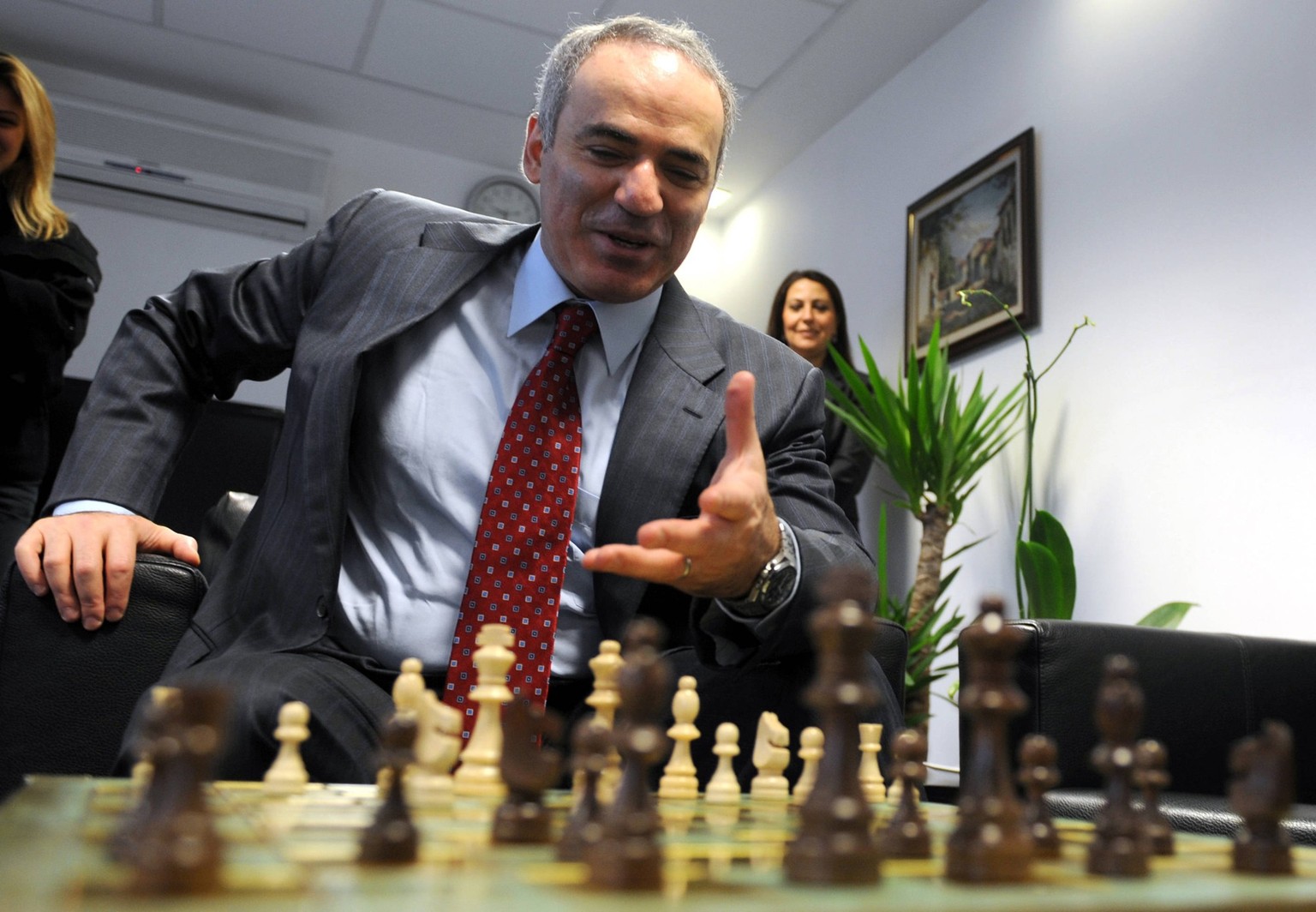 26 years ago, IBM computer defeated chess grandmaster Kasparov ANKARA, TURKIYE - ARCHIVE: A file photo dates December 09, 2011 shows World Chess Champion Garry Kasparov playing a game during his visit ...