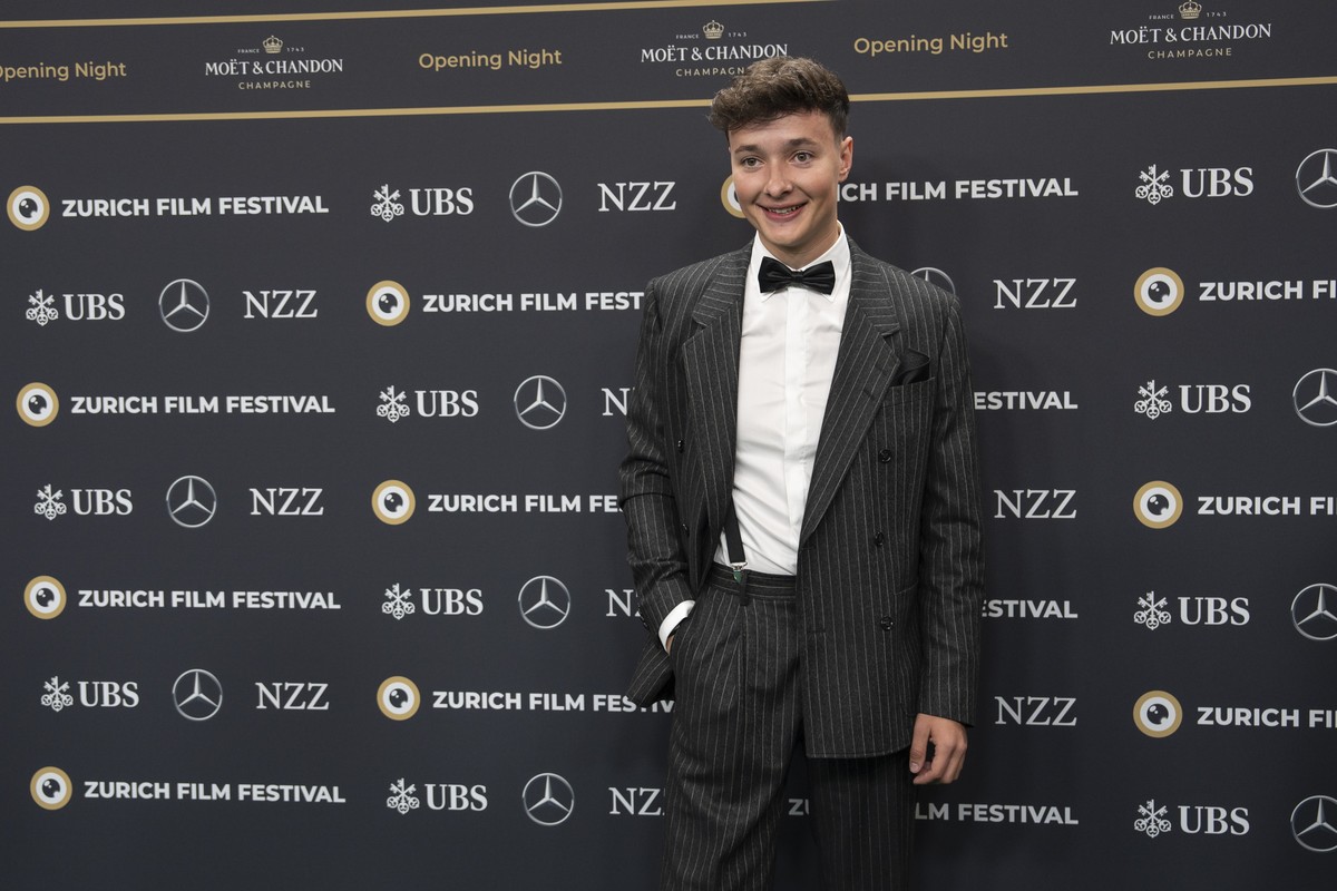 Remo Forrer arrives on the Green Carpet at the Opening Night of the 20th Zurich Film Festival (ZFF) in Zurich, Switzerland, on Thursday, October 3, 2024. (KEYSTONE/Til Buergy)
