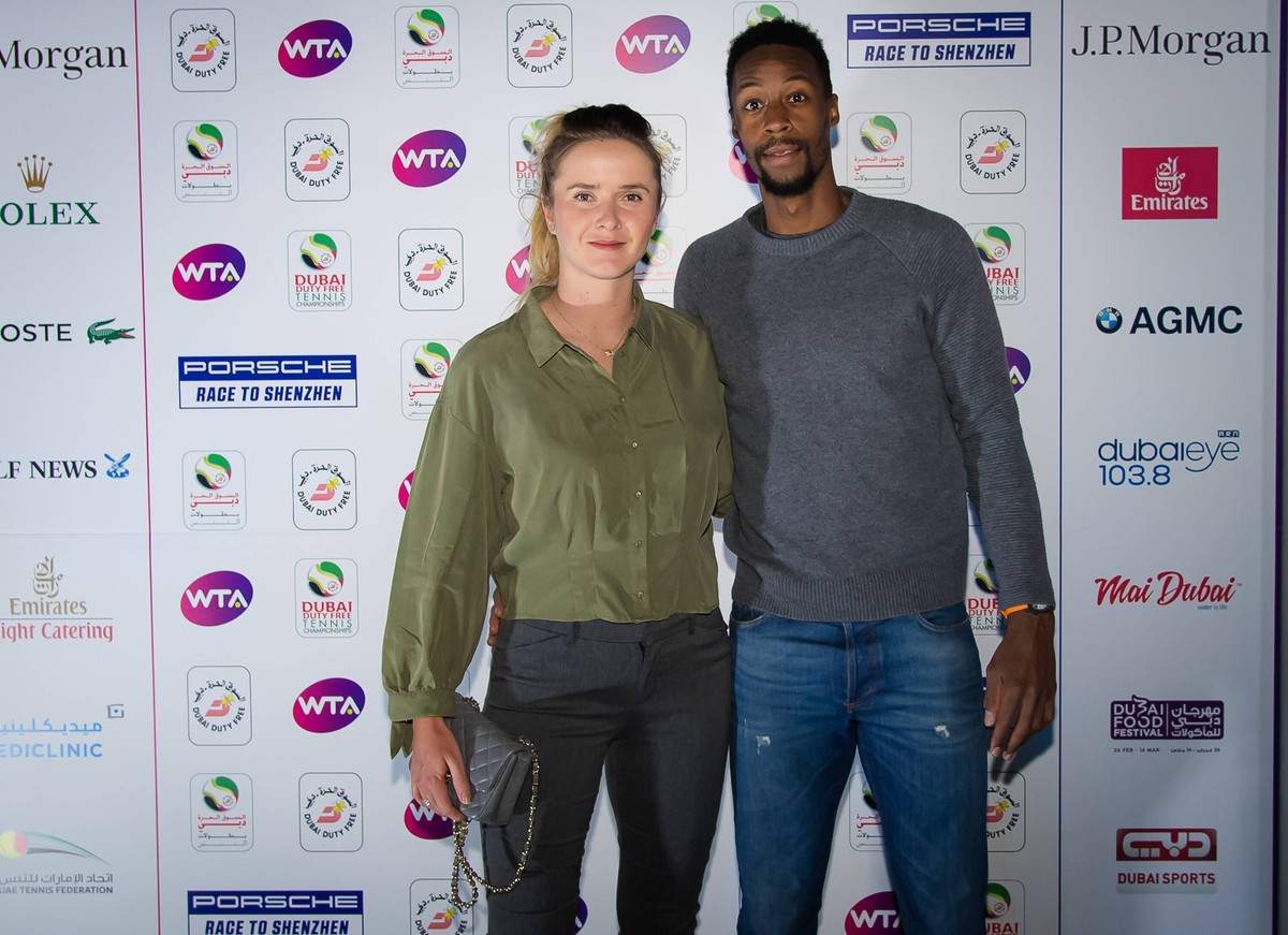 February 18, 2020, Dubai, UNITED ARAB EMIRATES: Elina Svitolina of the Ukraine with boyfriend Gael Monfils at the players party of the 2020 Dubai Duty Free Tennis Championships WTA, Tennis Damen Premi ...