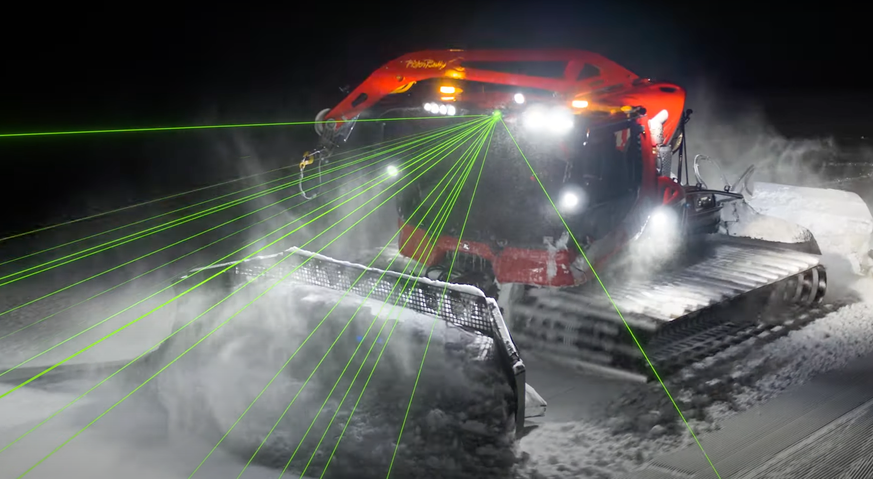 Pistenbully Laserscan Schneehöhenmessung