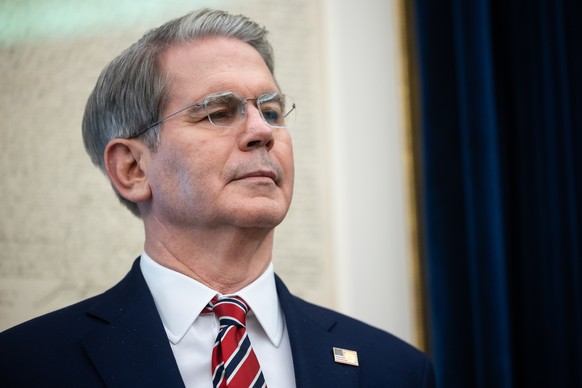 epa12146168 US Treasury Secretary Scott Bessent looks on during a press conference in the Oval Office at the White House in Washington, DC, USA, 30 May 2025. EPA/FRANCIS CHUNG / POOL