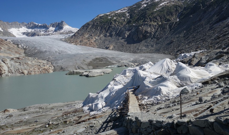 Unterwegs mit Glaziologe Matthias Huss auf dem Rhonegletscher im Kanton Wallis, der rasant schmilz, am 20. Juni 2025.
