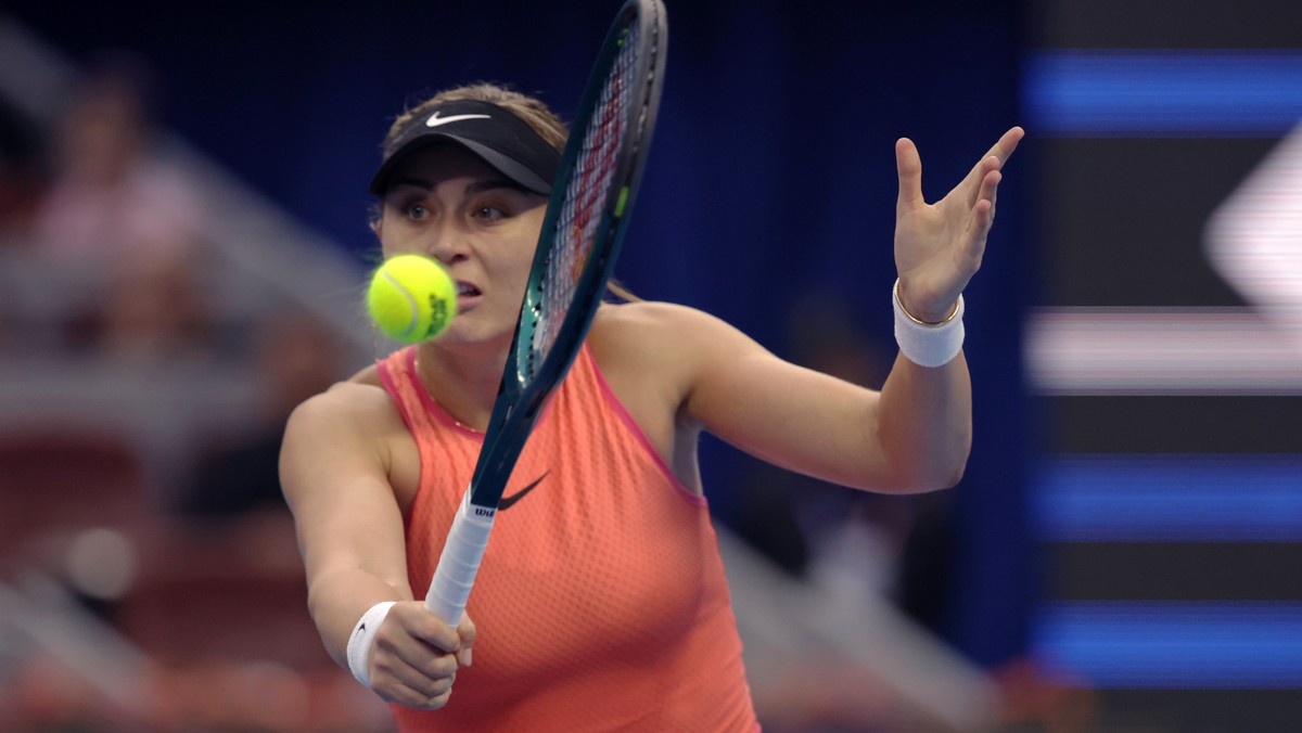 epa11643099 Paula Badosa of Spain in action during her Women's Singles semi-finals match against Coco Gauff of USA in the China Open tennis tournament in Beijing, China, 05 October 2024. EPA/ANDR ...