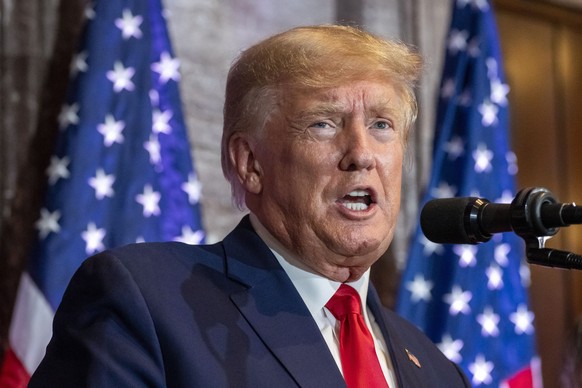 FILE - Former President Donald Trump speaks at a campaign event at the South Carolina Statehouse on Jan. 28, 2023, in Columbia, S.C. Trump?s lawyer said Friday, Feb. 10, that the former president is w ...