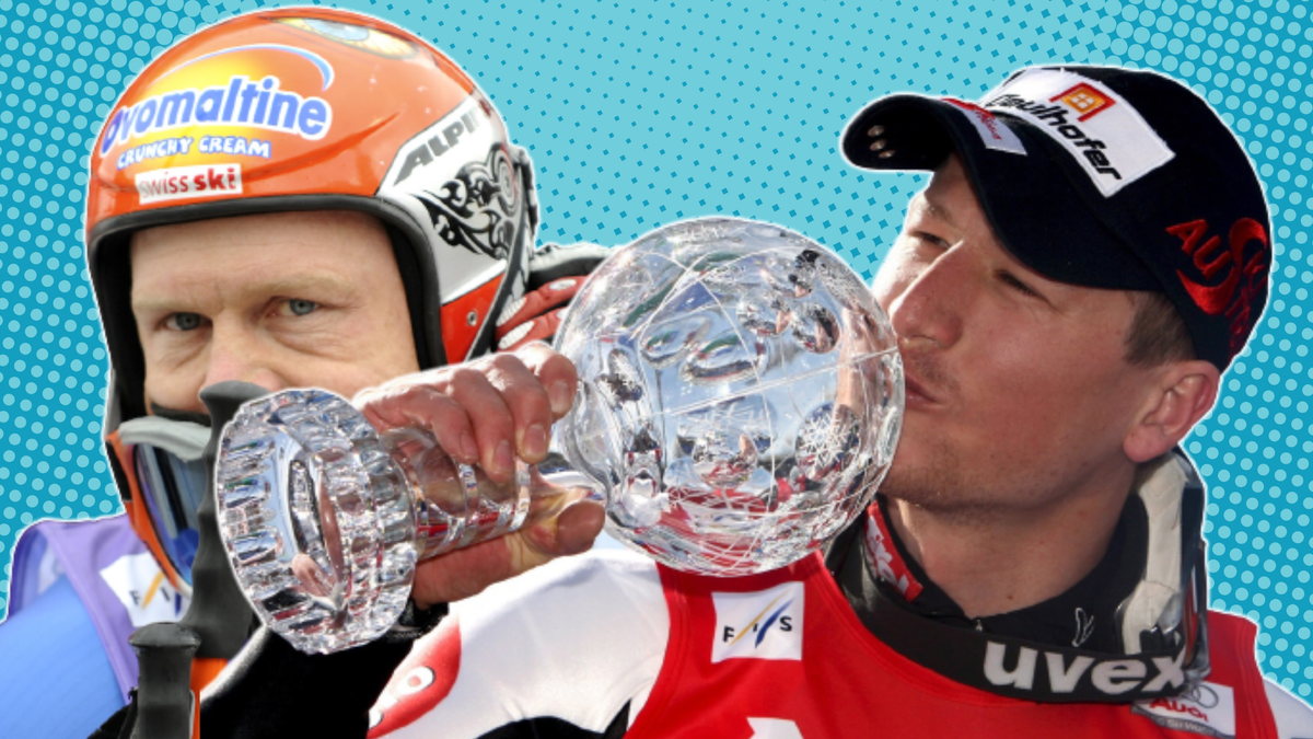 Un baiser que personne n'attendait: Hannes Reichelt remporte le globe du super-G en 2008, au détriment du grand favori, Didier Cuche.