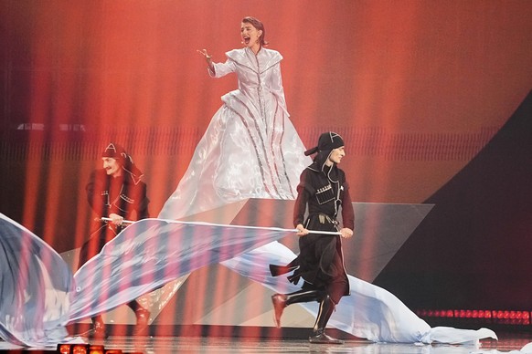CORRECTS THE ID OF PERFORMER - Mariam Shengelia from Georgia performs the song &quot;Freedom&quot; during the dress rehearsal for the second semi-final of the 69th Eurovision Song Contest, in Basel, S ...