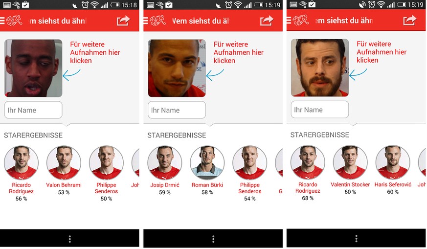 Gelson Fernandes sieht am ehesten wie Ricardo Rodriguez aus. Sich selbst gleicht er nur zu 41 Prozent. Gökhan Inler ist in Brasilien nicht nur unser Captain, er geht auch als Sturmhoffnung oder Goalie ...