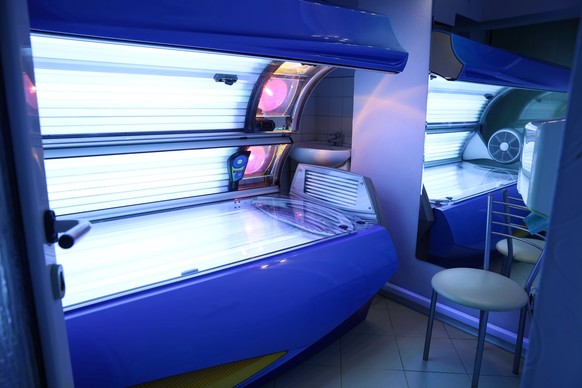 Modern sunbed in beauty salon
tanning booth uv solarium sonnenbank