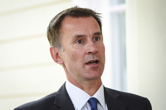 epa06949031 British Foreign Secretary Jeremy Hunt speaks in Vantaa, Finland 14 August 2018. The British Foreign and Commonwealth Office reports the Jeremy Hunt begins a three-day visit to Finland, Lat ...