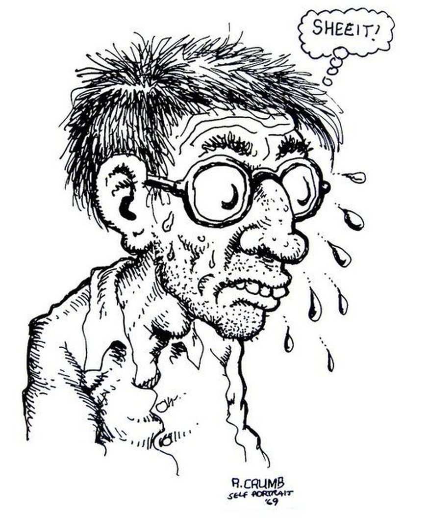 Robert Crumb, Selbstporträt, 1969
https://www.pinterest.com/pin/42432421461096332/