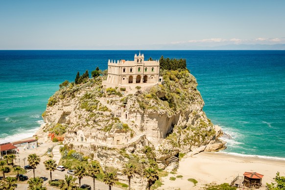 Church over the rock in Calabria, Italy