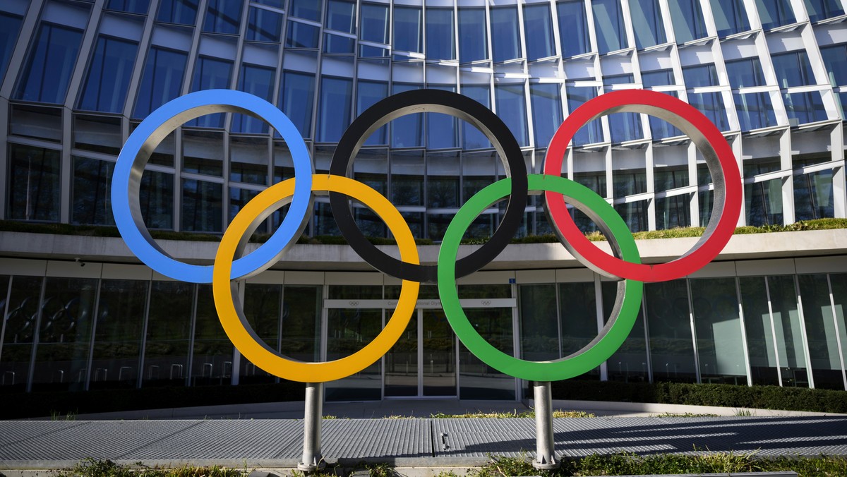 FILE -Olympic Rings are pictured in front of The Olympic House, headquarters of the International Olympic Committee (IOC) at the opening of the executive board meeting of the International Olympic Com ...