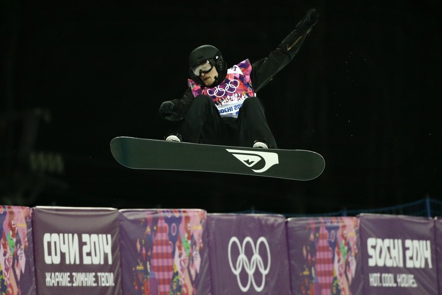 Switzerland&#039;s Iouri Podladtchikov competes in the men&#039;s snowboard halfpipe final at the Rosa Khutor Extreme Park, at the 2014 Winter Olympics, Tuesday, Feb. 11, 2014, in Krasnaya Polyana, Ru ...