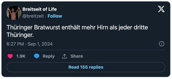Tweet zu Wahlen in Deutschland.