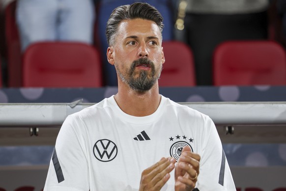 epa11592012 Germany&#039;s assistant coach Sandro Wagner gestures ahead of the UEFA Nations League group C soccer match between Germany and Hungary in Duesseldorf, Germany, 07 September 2024. EPA/CHRI ...
