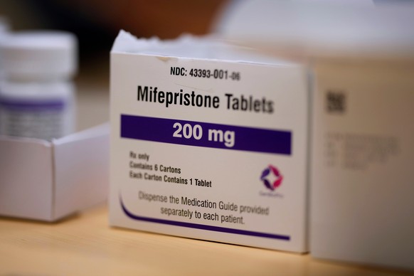 FILE - Mifepristone tablets sit on a table at a Planned Parenthood clinic in Ames, Iowa, July 18, 2024. (AP Photo/Charlie Neibergall, File)
Abortion Pills