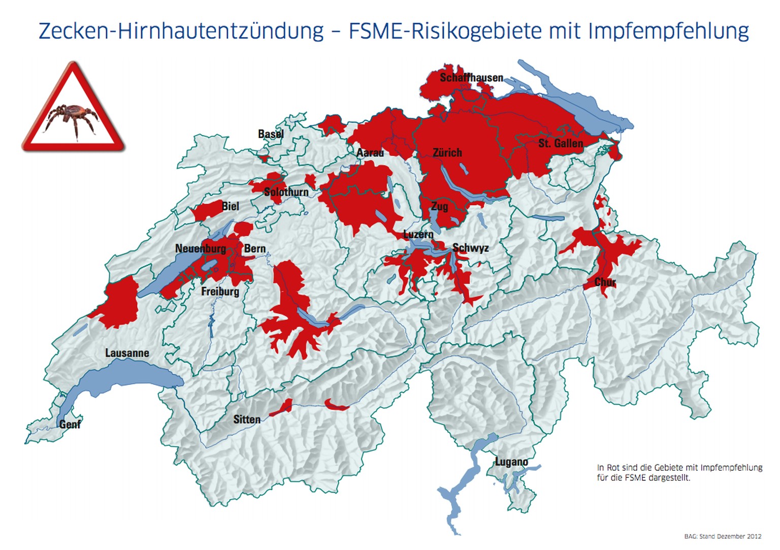 Die FSME-Erkrankung ist eine durch Zeckenstich verursachte virale Erkrankung. Sie beginnt häufig wie eine Grippe mit Fieber, Kopf- und Gliederschmerzen. Regionen, in denen regelmässig FSME-Erkrankunge ...