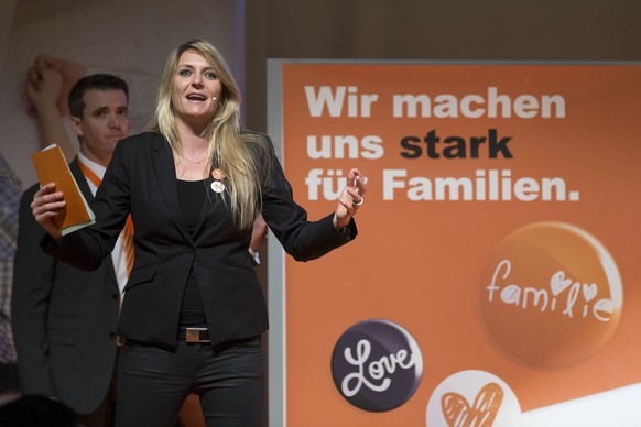 Beatrice Wertli, Generalsekretärin der CVP macht sich an der Delegiertenversammlung im November für die Familien-Initiative stark.&nbsp;