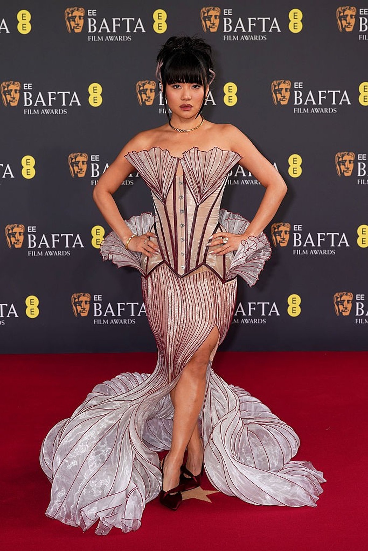LONDON, ENGLAND - FEBRUARY 22: Gugu Mbatha-Raw attends the 2026 EE BAFTA Film Awards at The Royal Festival Hall on February 22, 2026 in London, England. (Photo by Neil Mockford/FilmMagic)