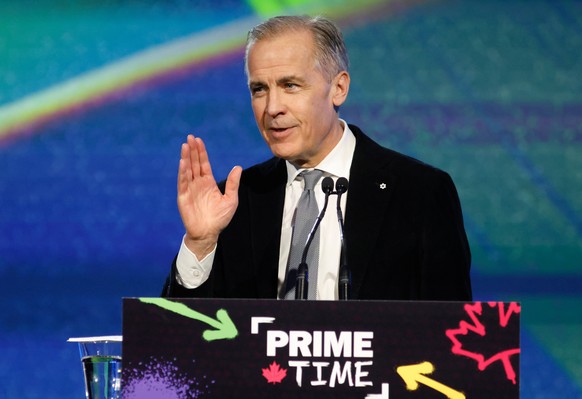 Prime Minister Mark Carney speaks at the Prime Time screen and media industry conference gala in Ottawa, on Thursday, Jan. 29, 2026. (Patrick Doyle/The Canadian Press via AP)
Prime Time Media Conferen ...