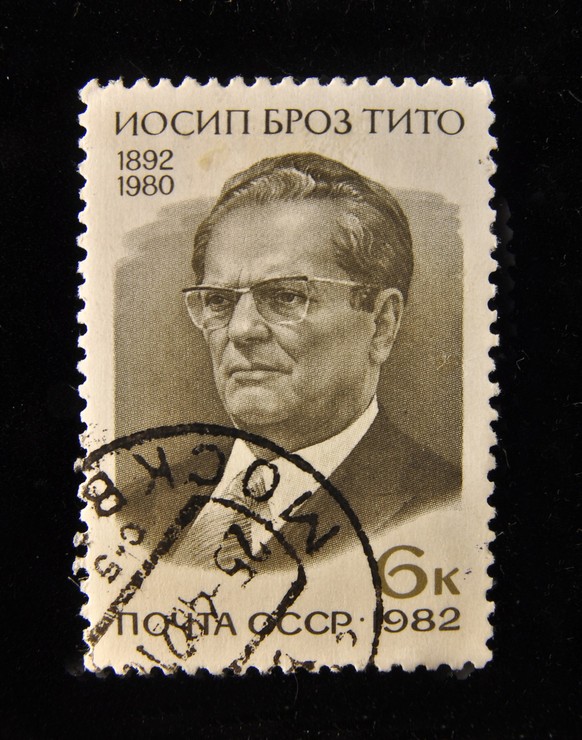 Staatsoberhaupt von Jugoslawien: Josip Broz Tito auf einer Briefmarke aus dem Jahr 1982.