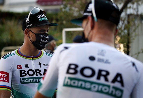 epa08630022 Slovakian rider Peter Sagan of Bora Hansgrohe team attends the team&#039;s presentation two days ahead of the 107th edition of the Tour de France cycling race in Nice, France, 27 August 20 ...