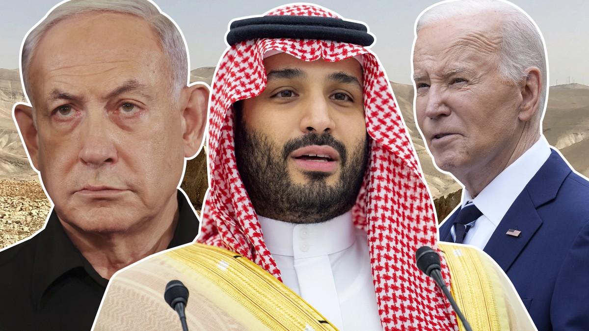 Wie weiter? Benjamin Netanyahu, Mohammed bin Salman und Joe Biden.
