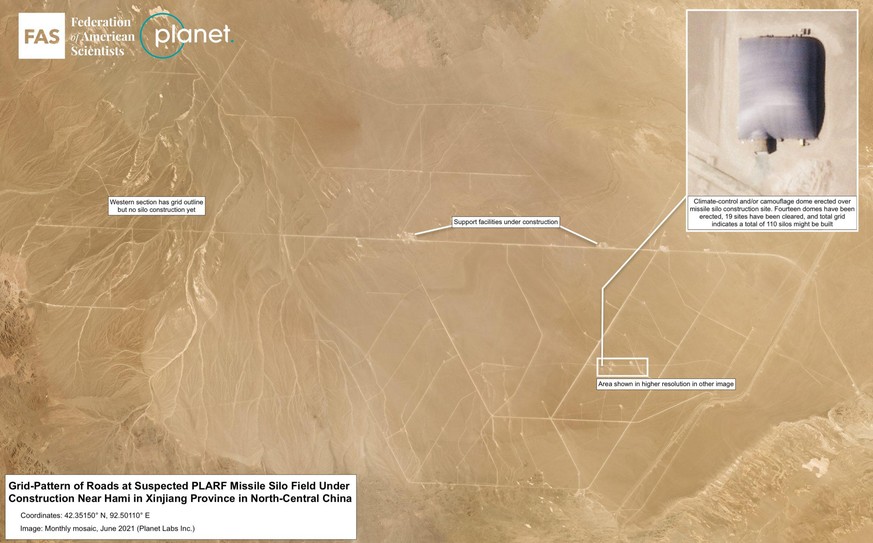 China hat eine möglicherweise deutliche Ausweitung seiner Atomstreitmacht begonnen. Nach der Entdeckung eines Geländes mit im Bau befindlichen Raketensilos bei Yumen in der Provinz Gansu im Juni haben ...