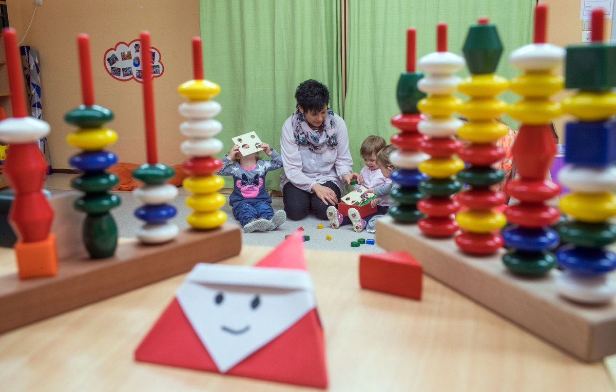 Kinder spielen in der Kindertagesstätte «Zwergenland». Vor dem erwarteten Beschluss des «Gute-Kita-Gesetzes» im Bundeskabinett am Mittwoch (19.09.2018).