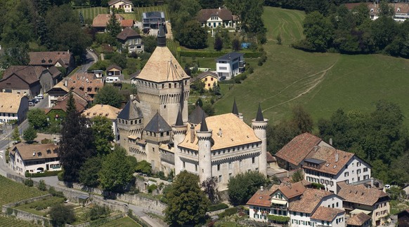 Erbaut zwischen 1420 und 1430. Markant ist der 60 Meter hohe quadratische Donjon (der Turm in der Mitte). Zum Schloss gehört auch ein 8 Hektar grosser Weinberg.