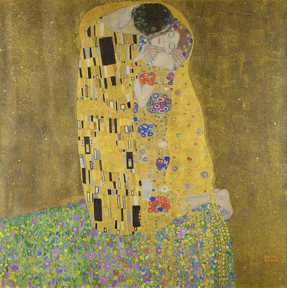 Gustav Klimt der Kuss kunst gemälde https://en.wikipedia.org/wiki/The_Kiss_(Klimt)