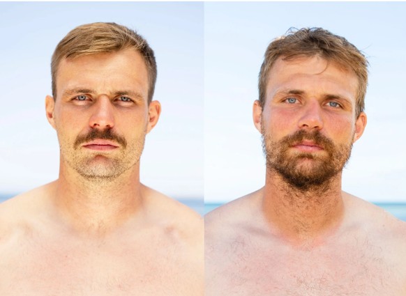 Vorher (links) und nachher (rechts): Samuel Widmer ruderte 25 Tage über den Pazifik. Die Strapazen sind dem Döttinger anzusehen.