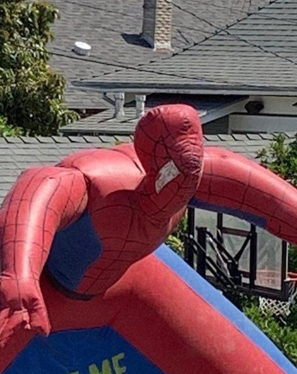Spider-Man Bouncy Castle Fail