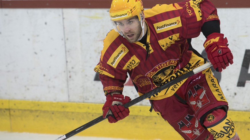 Tigers Topscorer Chris DiDomenico waehrend dem Eishockey National League A Spiel, zwischen den SCL Tigers und dem SC Bern, am Samstag, 18. Februar 2017, in der Ilfishalle in Langnau. (PPR/Marcel Bieri ...