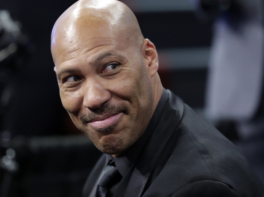 epa06044571 LaVar Ball the father of NBA prospect Lonzo Ball (not pictured) in attendance before the first round of the 2017 NBA Draft at the Barclays Center in Brooklyn, New York, USA, 22 June 2017.  ...