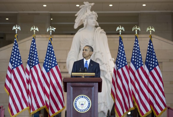 US-Präsident Obama hält eine Rede anlässlich der Abschaffung der Sklaverei vor 150 Jahren.