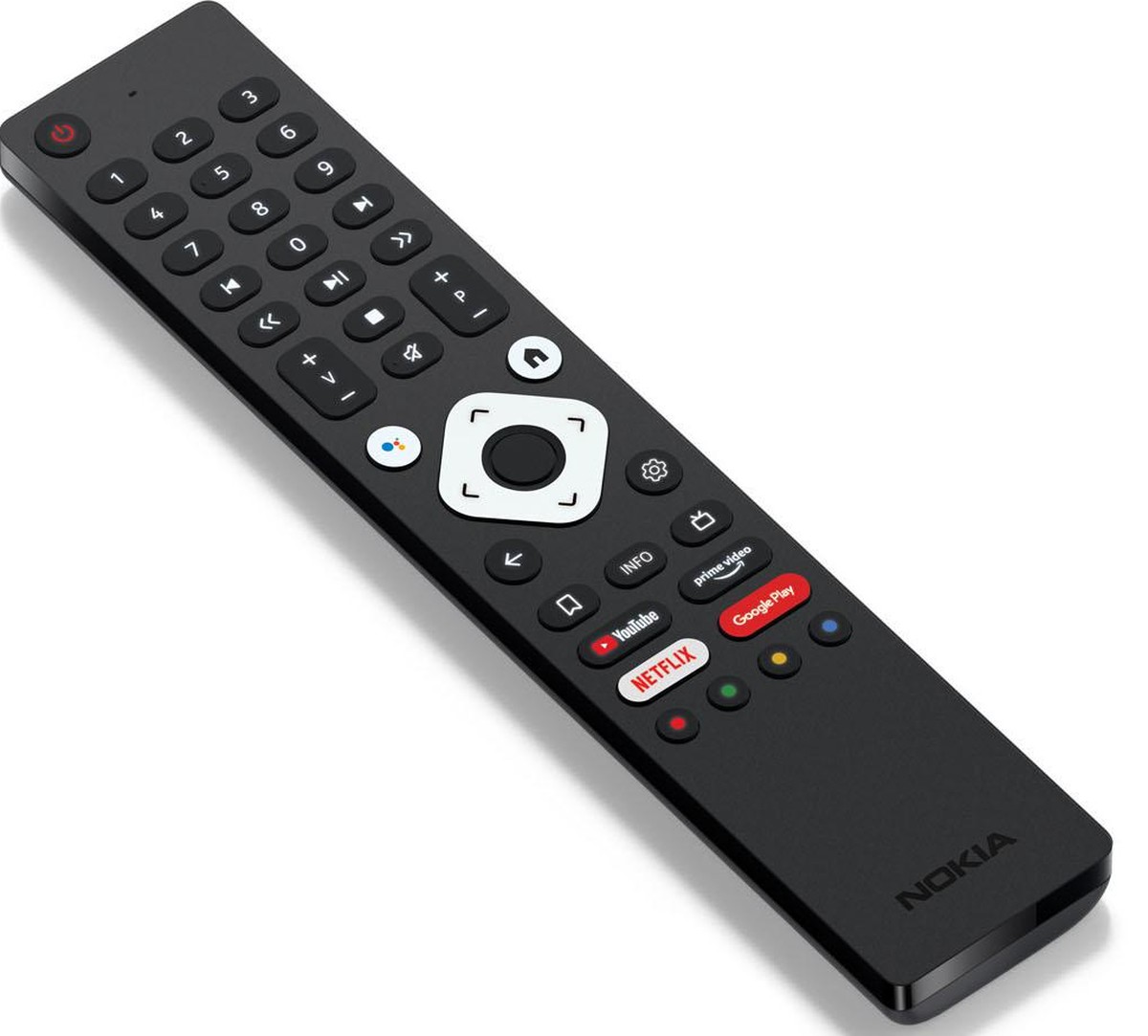 Die Fernbedienung kommt mit Schnellzugriff-Tasten für die bekanntesten Streaming-Dienste wie Netflix.