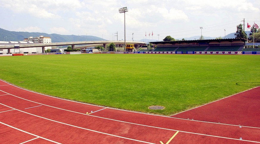 Le stade de la Blancherie ou evoluent les SR Delemont, le 4. Mai 2002 a Delemont. (KEYSTONE/BIST)