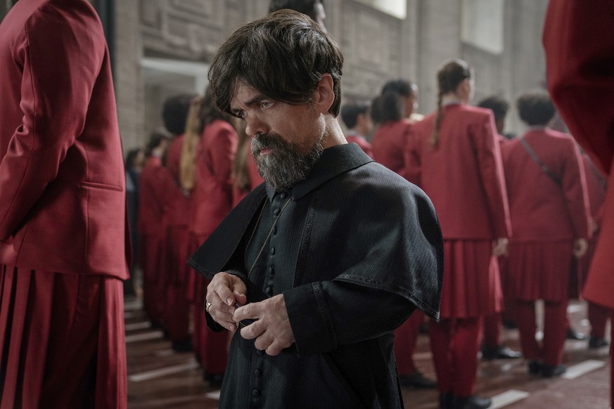 This image released by Lionsgate shows Peter Dinklage in a scene from &quot;The Hunger Games: The Ballad of Songbirds and Snakes.&quot; (Lionsgate via AP)