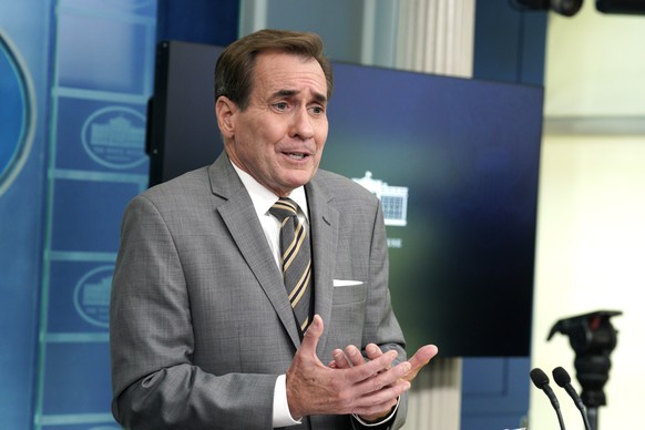 epa10101925 National Security Council Strategic Communications Coordinator John Kirby speaks during a press briefing at the White House in Washington, DC, USA, 01 August 2022. EPA/Yuri Gripas / POOL