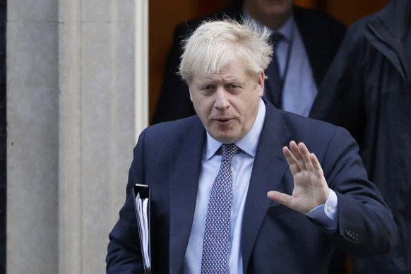 British Prime Minister Boris Johnson leaves 10 Downing Street, to go to the Houses of Parliament in London, Saturday, Oct. 19, 2019. Britain&#039;s Parliament is set to vote in a rare Saturday sitting ...