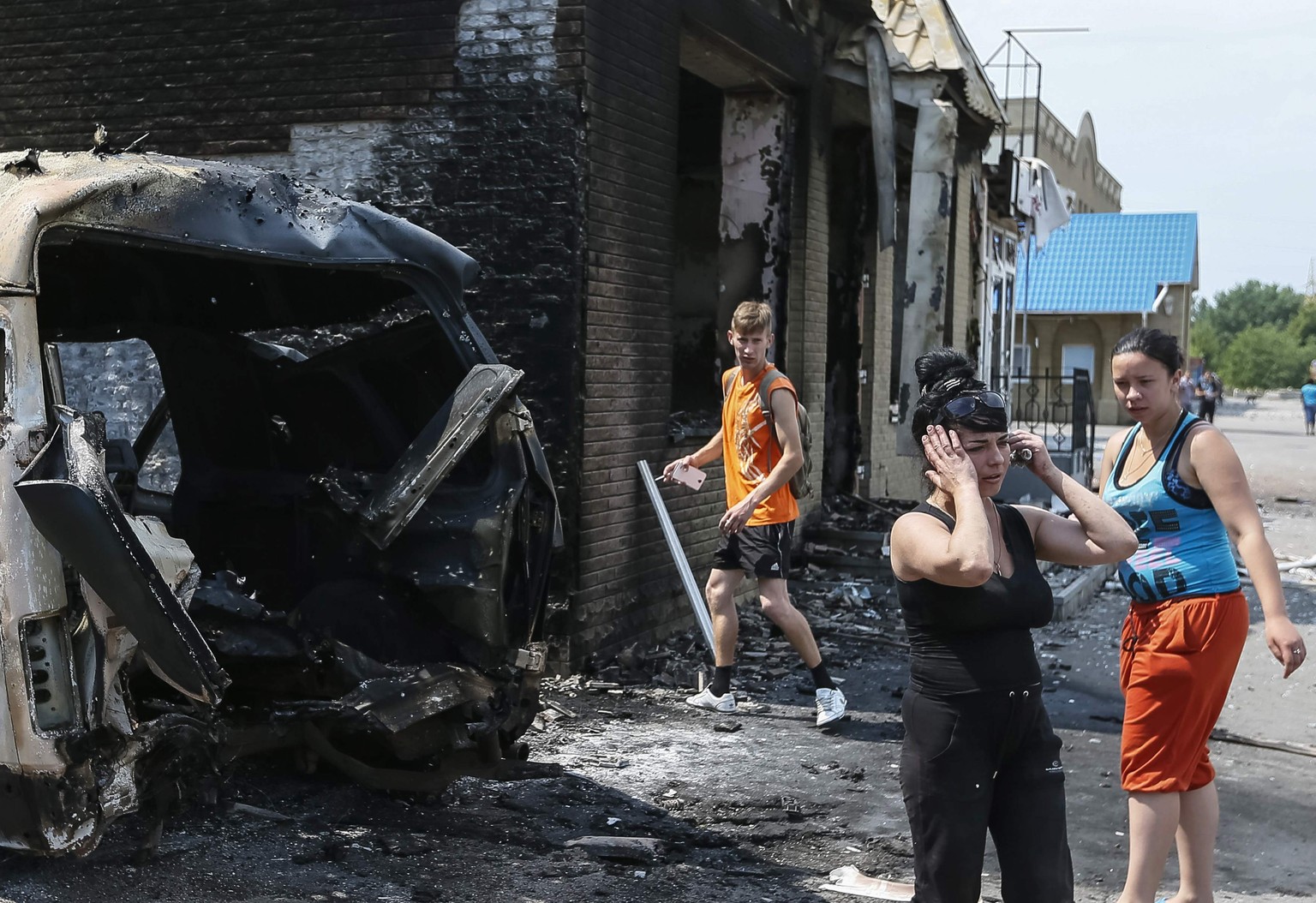 Ukrainische Truppen haben die Stadt Slawjansk beschossen.