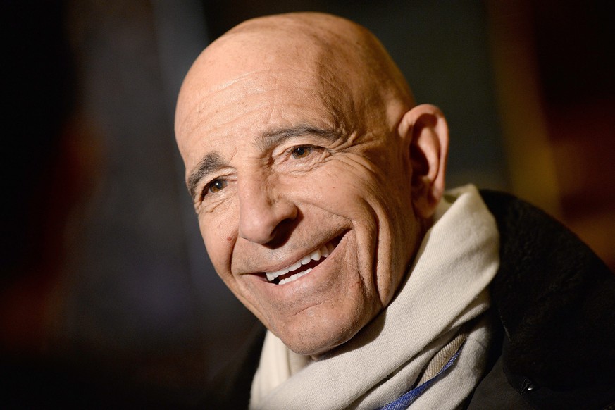 epa05709967 Chairman of the Inaugural Committee and real estate investor Thomas J. Barrack Jr. stops to talk to members of the media in the lobby of the Trump Tower in New York, New York, USA, 10 Janu ...