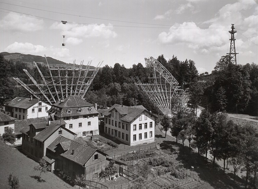 1937-1941: Bau der Fürstenlandbrücke in St. Gallen.