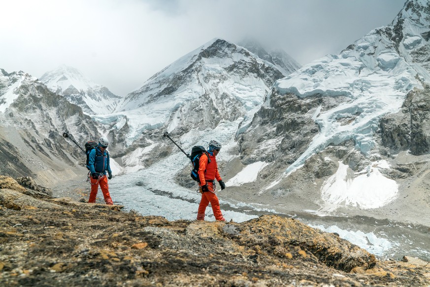 IMAGE DISTRIBUTED FOR MAMMUT - In this image released on Sunday, May 22, 2016, Swiss mountain sports specialist Mammut created a new milestone in virtual mountaineering as two Nepalese mountain guides ...