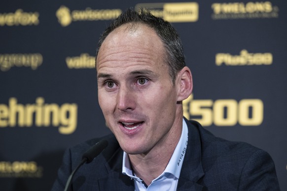 Steve von Bergen, Sportchef von den Berner Young Boys, aeussert sich an einer Medienkonferenz zur zweiten Saisonhaelfte der Fussballmeisterschaft, am Dienstag, 17. Januar 2023, in Bern. (KEYSTONE/Pete ...