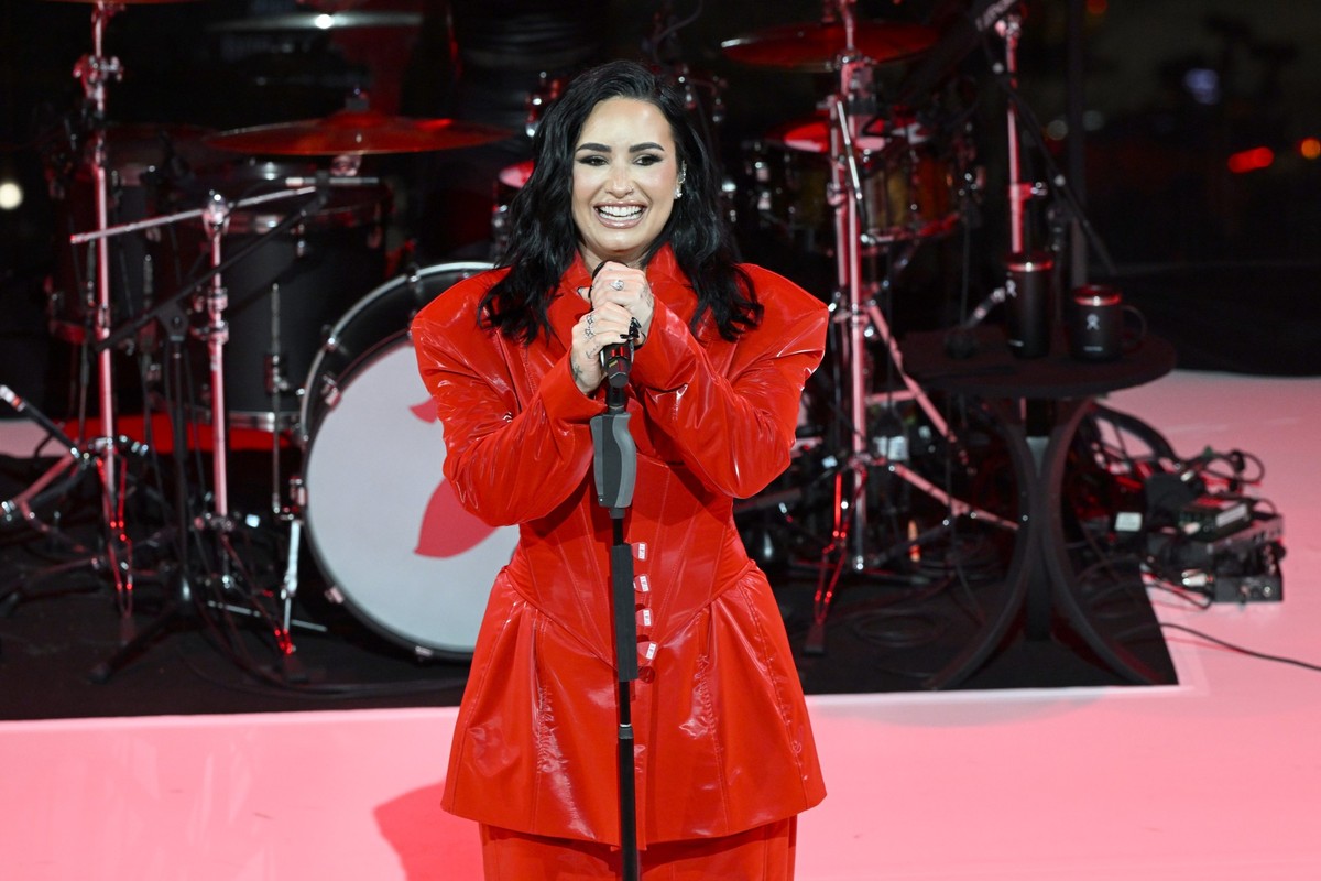 NEW YORK, NEW YORK - JANUARY 31: Demi Lovato performs onstage during The American Heart Association’s Go Red for Women Red Dress Collection Concert 2024 at Jazz at Lincoln Center on January 31, 2024 i ...
