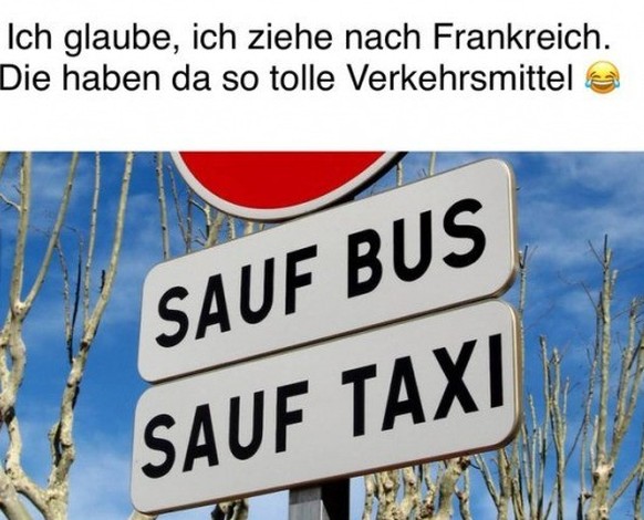 Meme: Französisch lerne und Sauf Bus