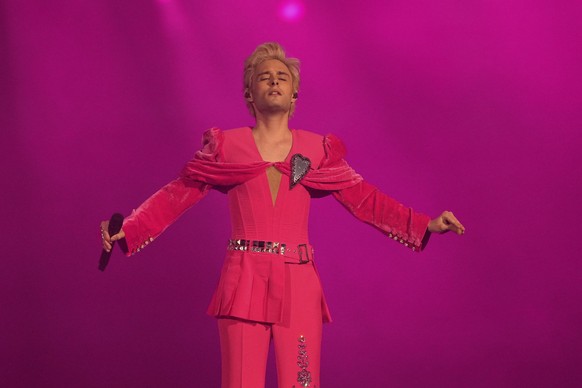 Ziferblat from Ukraine performs the song &quot;Bird of Pray&quot; during the dress rehearsal for the first semi-final of the 69th Eurovision Song Contest, in Basel, Switzerland, Monday, May 12, 2025.  ...