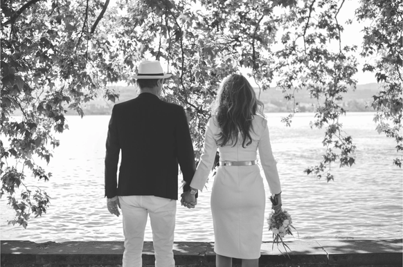 Patrizia Laeri und Mann an ihrem Hochzeitstag.